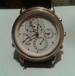 Vintage Uhr Watch Citizen Perpetual Ewiger Kalender Bild