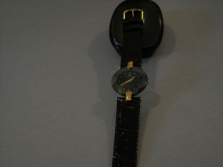 Damen Uhr Von Jowissa,  Lacklederarmband,  Schwarz/goldfarben,  Neuwertig,  Facett Bild