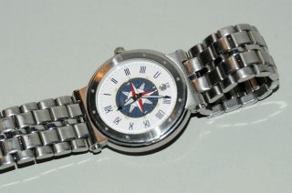Seiko Windrose Quartz Herren - Armbanduhr Mit Kompass - Abbildung Im Zifferblatt Bild