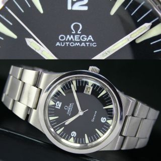 1974er Vintage Omega Seamaster Automatik Datum Stahl Herren Uhr Watch & Armband Bild