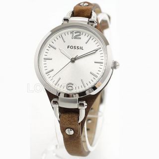 Fossil SchnÄppchen Braun Leder Damenuhr Armbanduhr Georgia Es3060 Bild