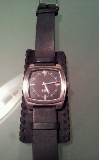 Esprit Armbanduhr Uhr Edc Schwarz Edelstahl Leder Bild