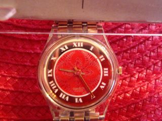 Neue Damen Swatch Uhr Sammlerstück In Ovp Farbe Gold Bild