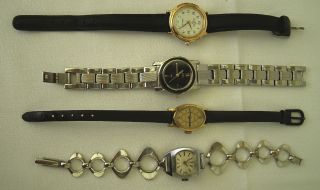4 Alte Damen Uhren Mit Armband Funktionstüchtig Davosa Swiss,  Dugena,  Lacher Bild