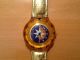 Swatch Uhr Mit Goldenem Lederarmband Armbanduhren Bild 1