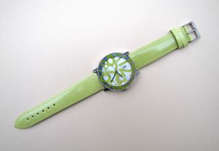 Damen Uhr Quartz,  Rund Lederband Time Kiwi Bild