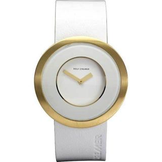Rolf Cremer Colours Armbanduhr Uhr 495308 Weiß Gold Lederarmband Edelstahl Bild