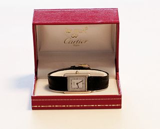 Damen - Uhr Cartier,  Les Must De Cartier,  Tank,  Silber Vergoldet,  Quartz Bild