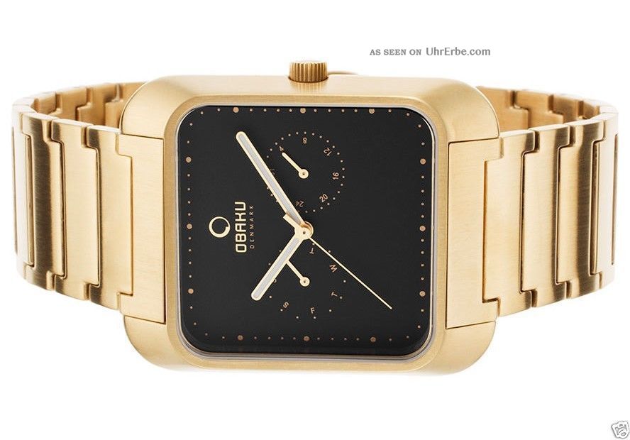 Hochwertige Ingersoll /obaku Herrenuhr,  Ein Traum In Schwarz&gold Mit Zeigerdatum Armbanduhren Bild