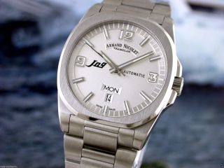Org Armand Nicolet J09 Day Date Automatic 9650a - Ag - M9650 Bild