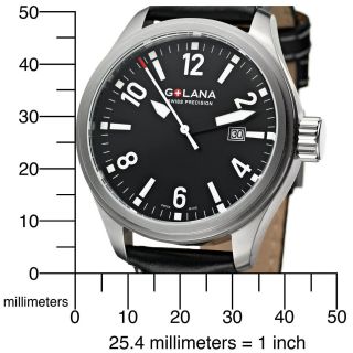 Gebrauchte Swiss Made Herren Armbanduhr Schwarz 45mm Golana Terra Pro Te100.  1 Bild