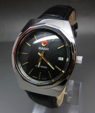 Schwarz Rado Companion Mit Datumanzeige Handaufzug Uhr Bild