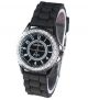 Sillikon Uhr Watch 12 Farben Geneva Designer Silber Strass Steine Quartz Modern Armbanduhren Bild 4