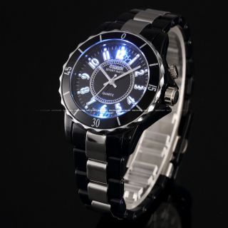 Neue Led Quarz Uhr Armbanduhr 6 Bunte Farbe Rot Damen Herren Uhr Schwarz Bild
