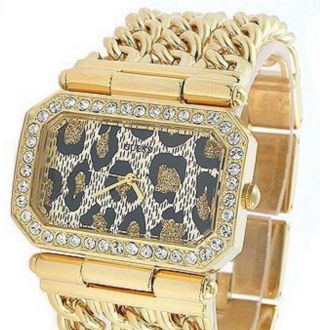 Guess Uhr Gold Damenuhr Luxus Weihnachtsgeschenk Leoparden Bild
