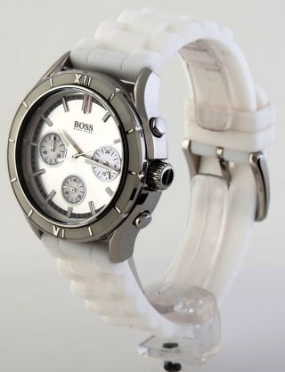 Hugo Boss Black Damen Uhr Damenuhr Chrono Chronograph Weiß Uhr 1502223 Bild