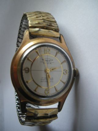 Roberta D U X - Armbanduhr 17 Juwels - Goldplated - Vintage Uhr 70er Jahre Bild
