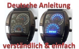 Dot Matrix Uhr Blau Led Watch Uhr BinÄre Styliche Armbanduhr Tacholook Bild