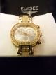 Elysee Glamour Gold Swarovski Kristall Chronograph Damenuhr Unisex Armbanduhren Bild 1