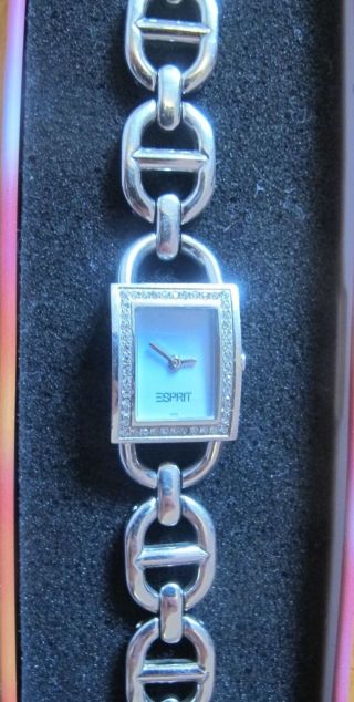 Elegante Esprit Uhr Mit Steinbesatz In Diamantoptik (stainless Steel) In Ovp Bild