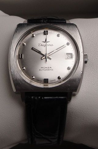 Klassische Vintage Armbanduhr Automatic Dugena Monza In Edelstahl Mit Datum Bild