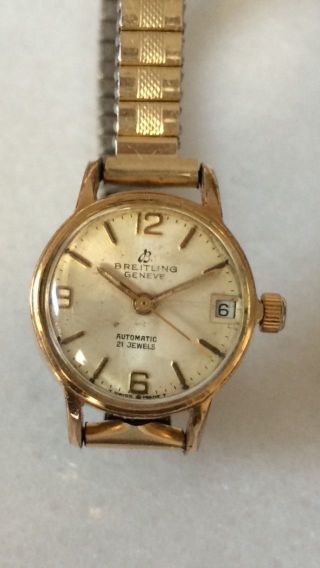 Breitling Geneve Automatic Uhr Date 21 Jewels Swiss Watch 1965 Bild