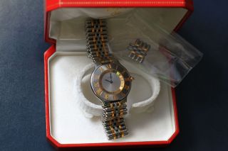 Cartier Armbanduhr Stahl - Gold Mast De Cartier 21 Luxusuhr (unisex) Bild