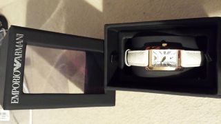 Wunderschöne Emporio Armani Damen Uhr Lederarmband Geschenk Ar0173 Bild