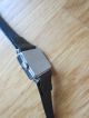 Glashütte Uhr Damenuhr Klein Silber Schwarzes Armband Leder Armbanduhren Bild 4