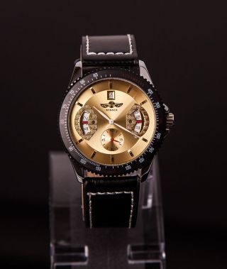 Herren Uhr Armbanduhr Aus Edelstahl Von Winner,  Mechanisch,  Gold,  Automatik Bild
