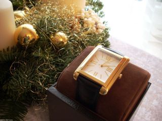 Michael Kors Uhr Armbanduhr Mk2240 Leder & Gold Für Sie & Ihn & Bild