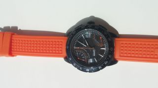 Timex Herrenuhr Iq Sl Fly - Back Chronograph Stahl Orange Strap Bild
