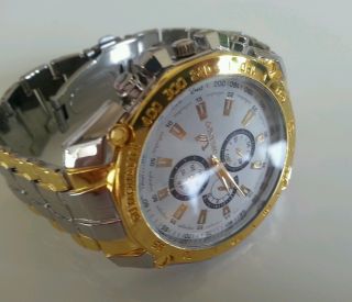 Luxus Herren Armband Uhr Edelstahl Quarzuhr Armbanduhr Watch Bild