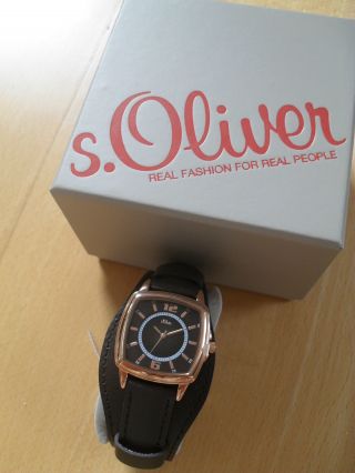 Edle Uhr Von S.  Oliver,  So - 2904 - Lq Rosegold/ Dunkelgrau,  Leder,  Trend 2014, Bild