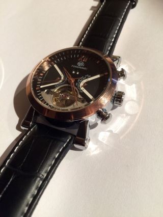 Automatik Uhr Chronograph Herrenuhr Uhr Armbanduhr Bicolor Datum Tag Monat Zeit Bild