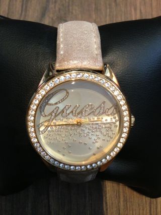 Guess Damen Armbanduhr Uhr Gold Schmuck Leder Armband Stainless Steel Top Bild