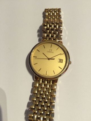 Omega Uhr De Ville Swiss Herrenuhr Vergoldet In Date Watch Bild