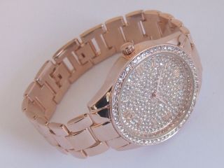 Ny London Juwelenbesetzt Rose Gold Ton Kristall Watches Modisch Bling Band Bild