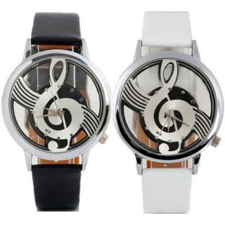 Heiß Geneva Uhr Note Music Notation Leather Quartz Armbanduhr Watch Wristwatch Bild