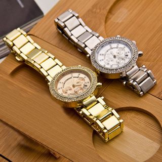 Legierung Band Rhinestone Arabic Numerals Women Damen Uhr Armbanduhr Wrist Watch Bild