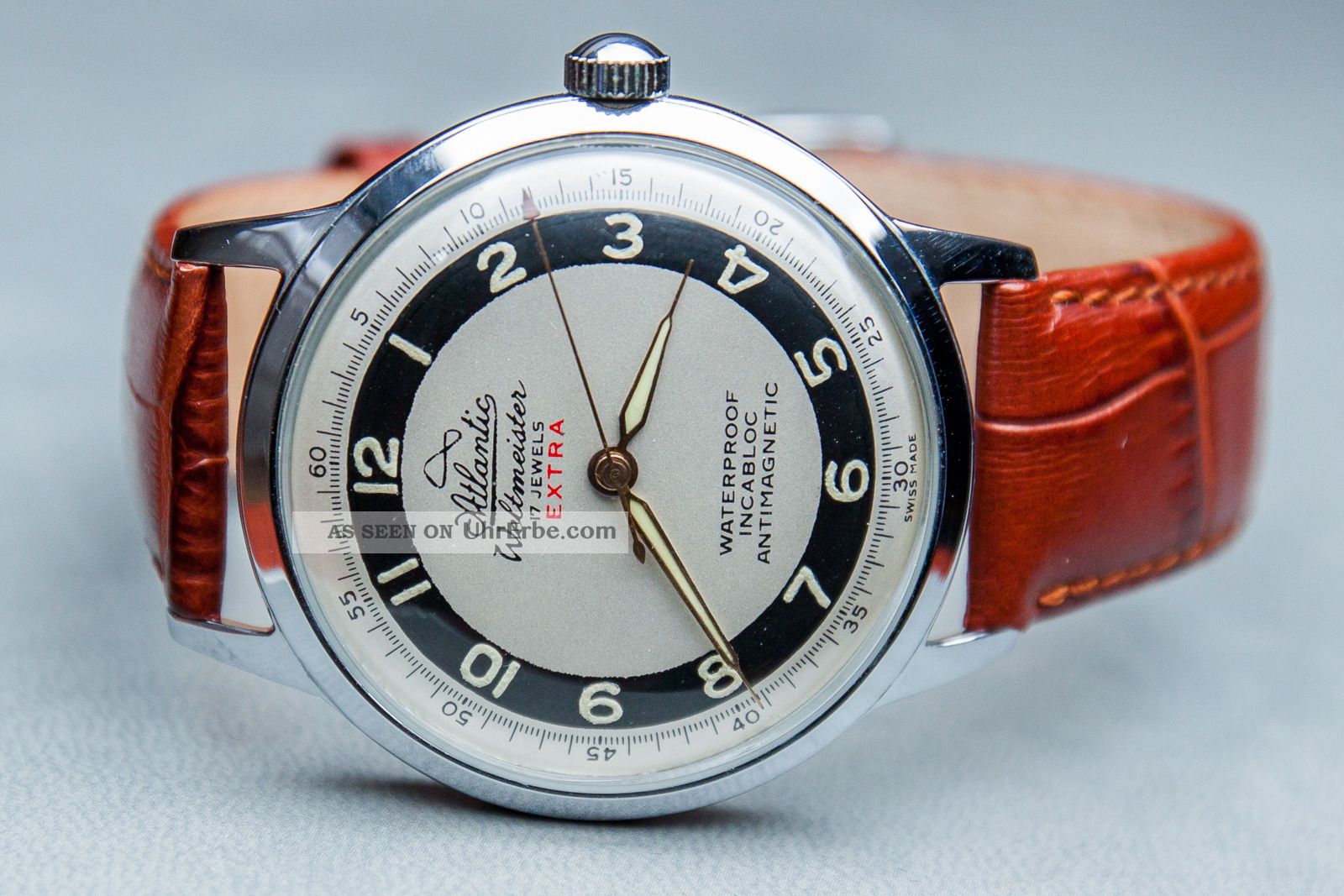 Atlantic Weltmeister Extra Ca.  1950 Handaufzug Einzigartiger Armbanduhren Bild