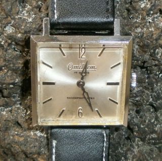 Vintage Omikron Karree 60er Jahre Armbanduhr Zweizeiger Hau Bild