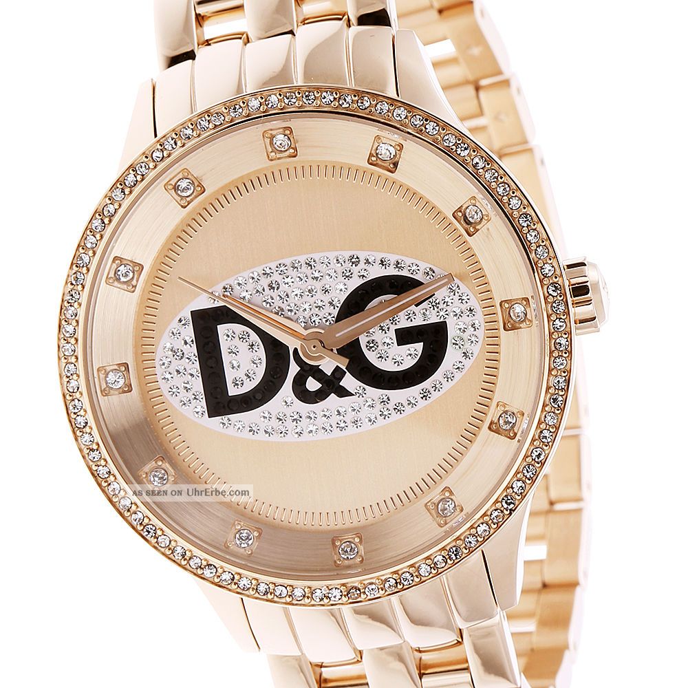 D&g Dolce Gabbana Damenuhr Rosé Vergoldet Unisex Armbanduhr Xl Dw0847