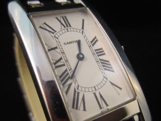 Luxuriöse Cartier Damen Uhr Cartier Tank Americaine 750er 18k Weißgold Quartz Bild