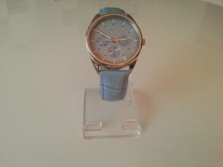 Esprit Armbanduhr Mit Lederband In Hellblau,  Wasserdicht,  Neue Batterie Bild