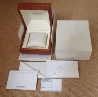 Zenith Elite Box Zertifikat (blanco) Mit Bedienungsanleitung Mit Allem Außer Uhr Bild