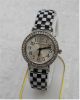 Rockabilly Style Flexi Damen Uhr Checkerboard Karo Schwarz/weiss Black/white Top Armbanduhren Bild 1