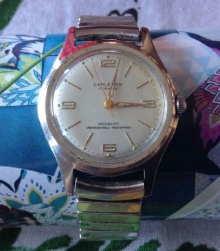 Vintage Carleton Incabloc Armband Uhr Look Bild