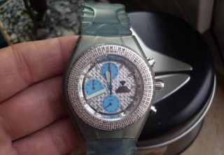 Technomarine Aqua Master Armbanduhr Blau Doppelte Echte Brillanten Auf Lunette Bild