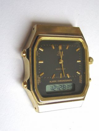 Q&q Alarm Chronograph Lcd Anadigi Vintage Watch Made In Japan Bild